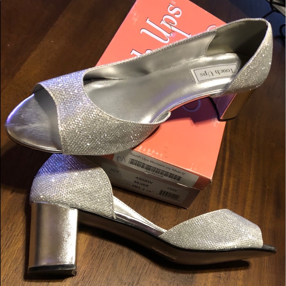 Touch Ups Joy Silver Shimmer D’Orsays  Size 10W